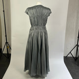 Tove Brand New $1000 Silver Silk Georgette Ceres Dress XS