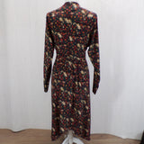 Isabel Marant Teal & Oxblood Silk Aztec Print Midi Dress XS