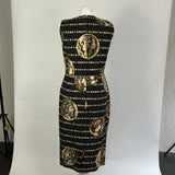 Dolce & Gabbana Black Coin Print Stretch Cotton Shift Dress M
