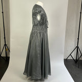 Tove Brand New $1000 Silver Silk Georgette Ceres Dress XS