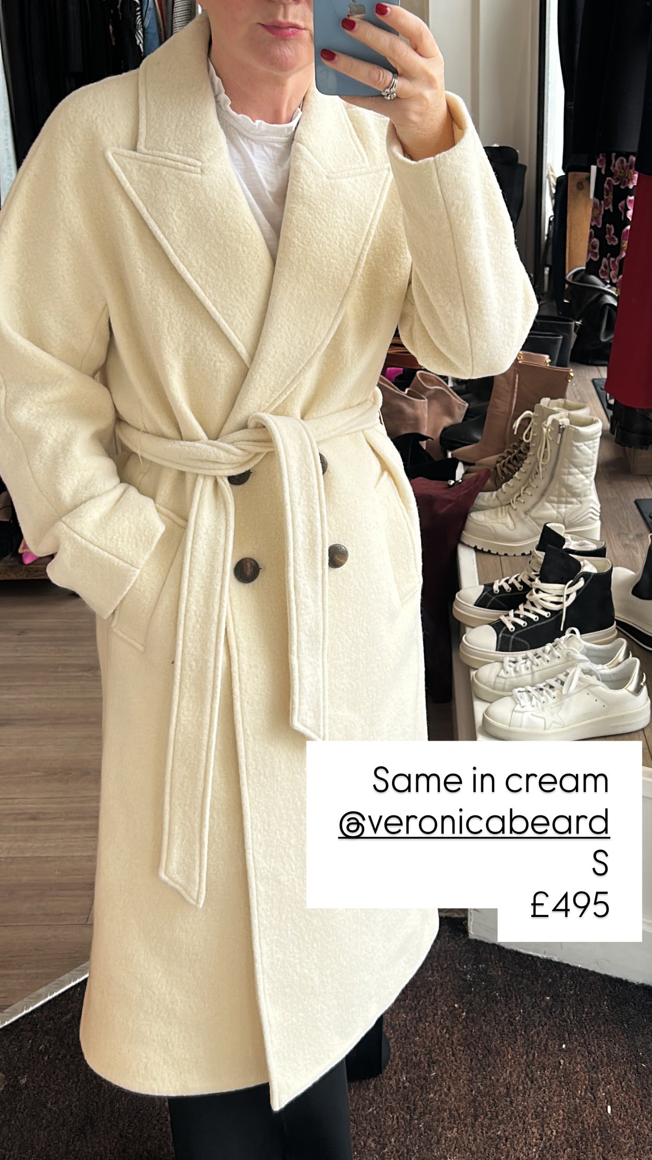 Veronica Beard New £1600 Cream Boucle Wool Della Dickey Coat S