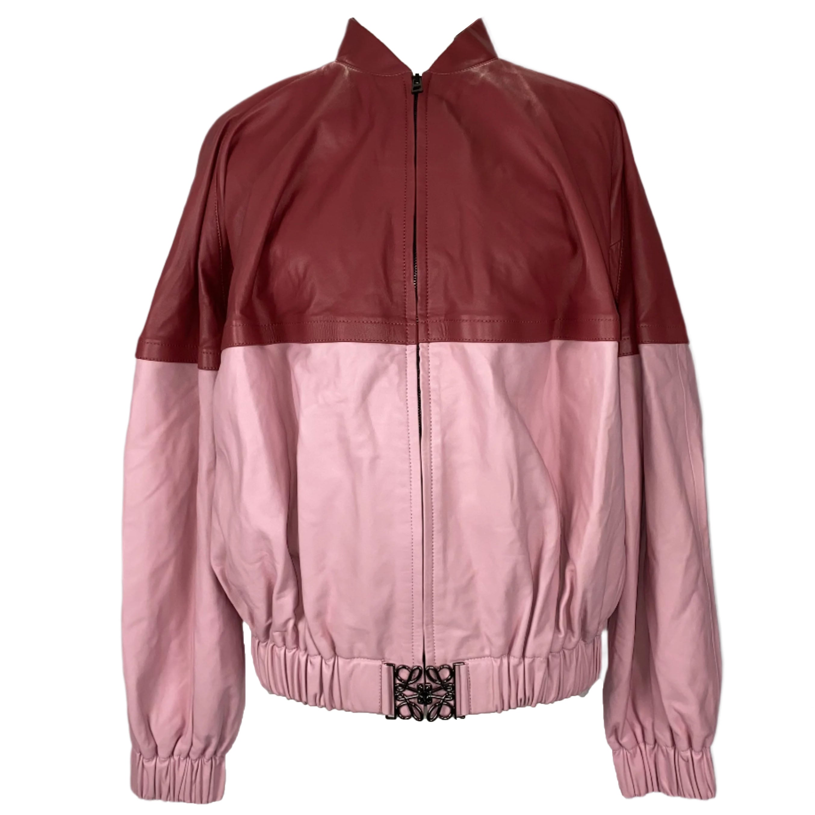 Loewe Brand New Pink & Salmon Lambskin Bomber Jacket XS/S/M