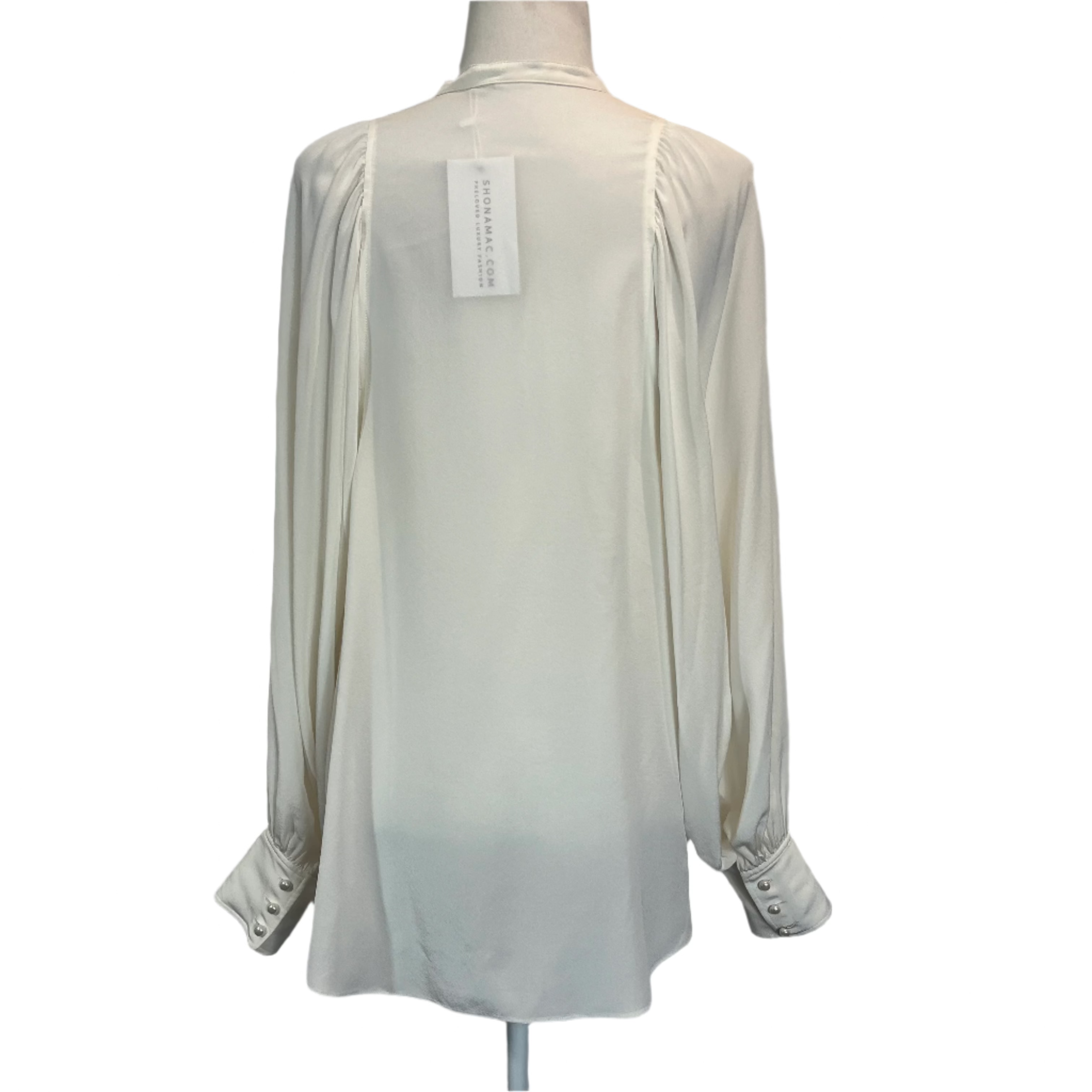 Joseph Cream Washed Silk Balloon Sleeve Blouse S
