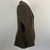 Loro Piana Tan & Black Herringbone Knit Cashmere Jacket S