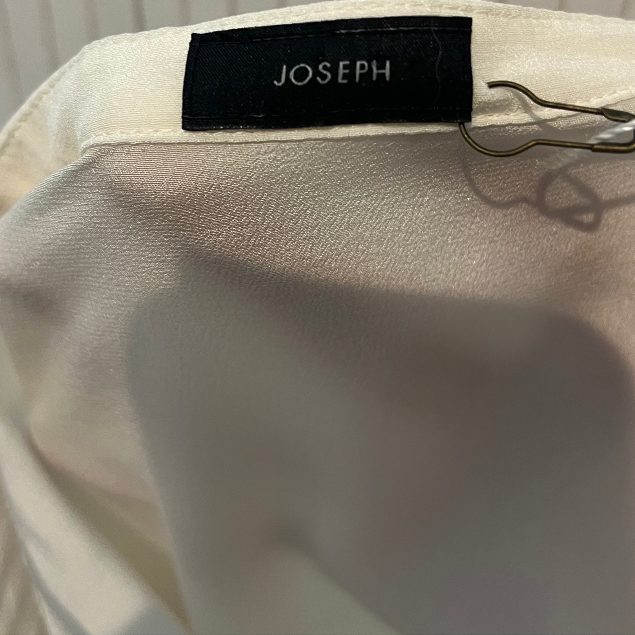 Joseph Cream Washed Silk Balloon Sleeve Blouse S