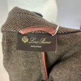 Loro Piana Tan & Black Herringbone Knit Cashmere Jacket S