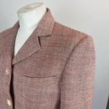 Loro Piana Pink Herringbone Linen &  Silk Jacket S