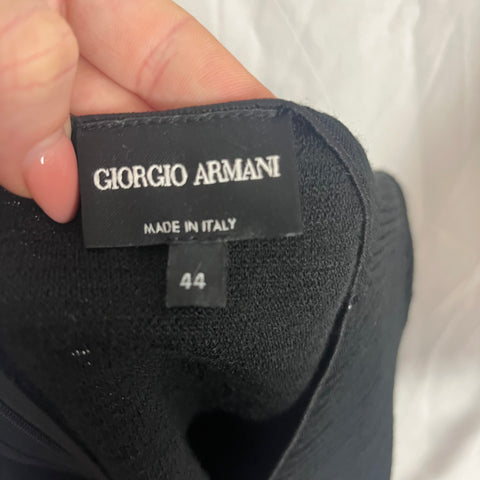 Giorgio Armani Black Ribbed Jersey Top M