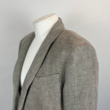 Loro Piana Taupe Herringbone Linen &  Silk Jacket S