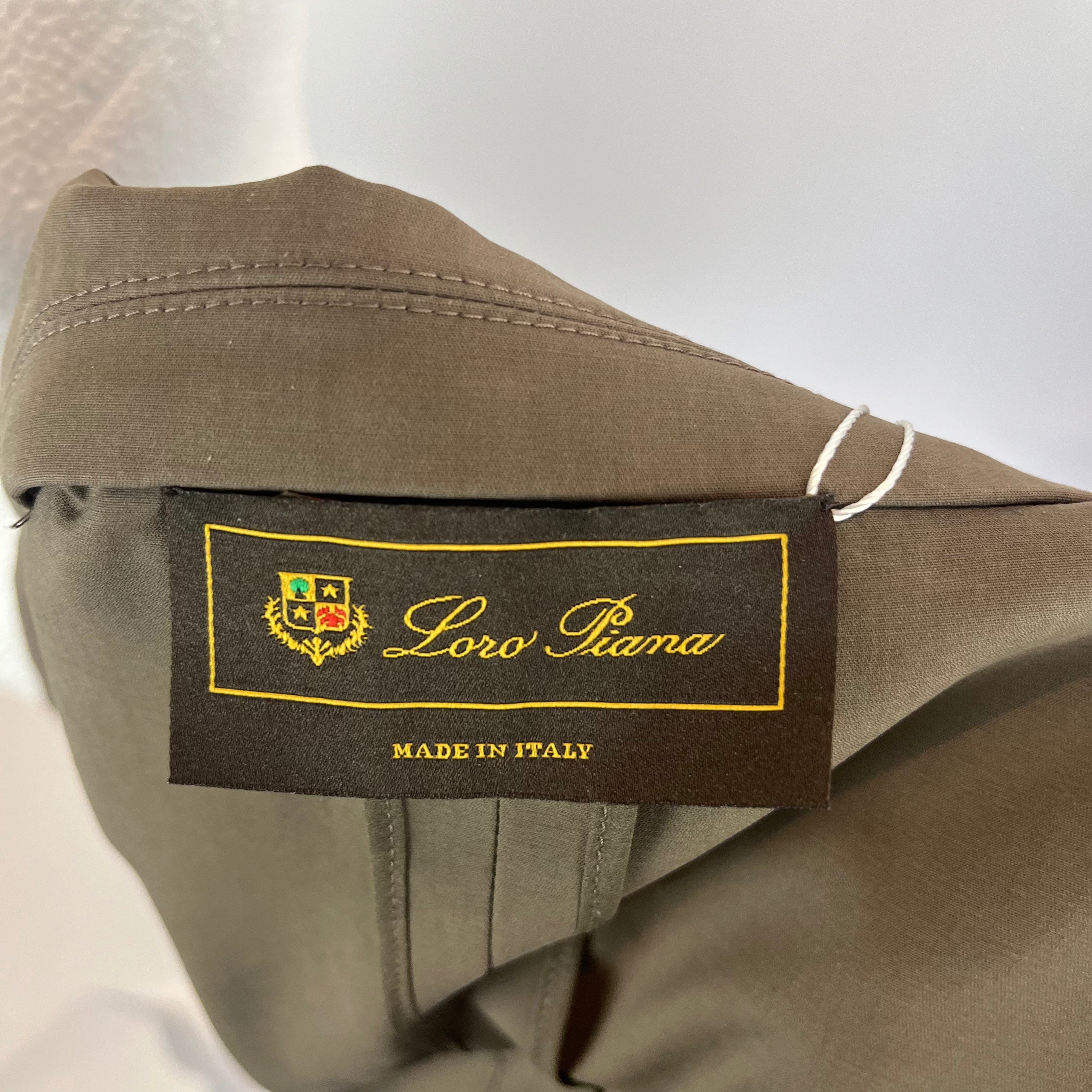 Loro Piana Olive Stretch Cotton Jacket S