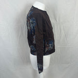 Dries Van Noten Brown Painted Print Quilted Cotton Mix Jacket M