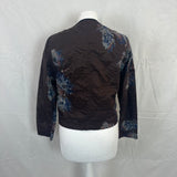 Dries Van Noten Brown Painted Print Quilted Cotton Mix Jacket M