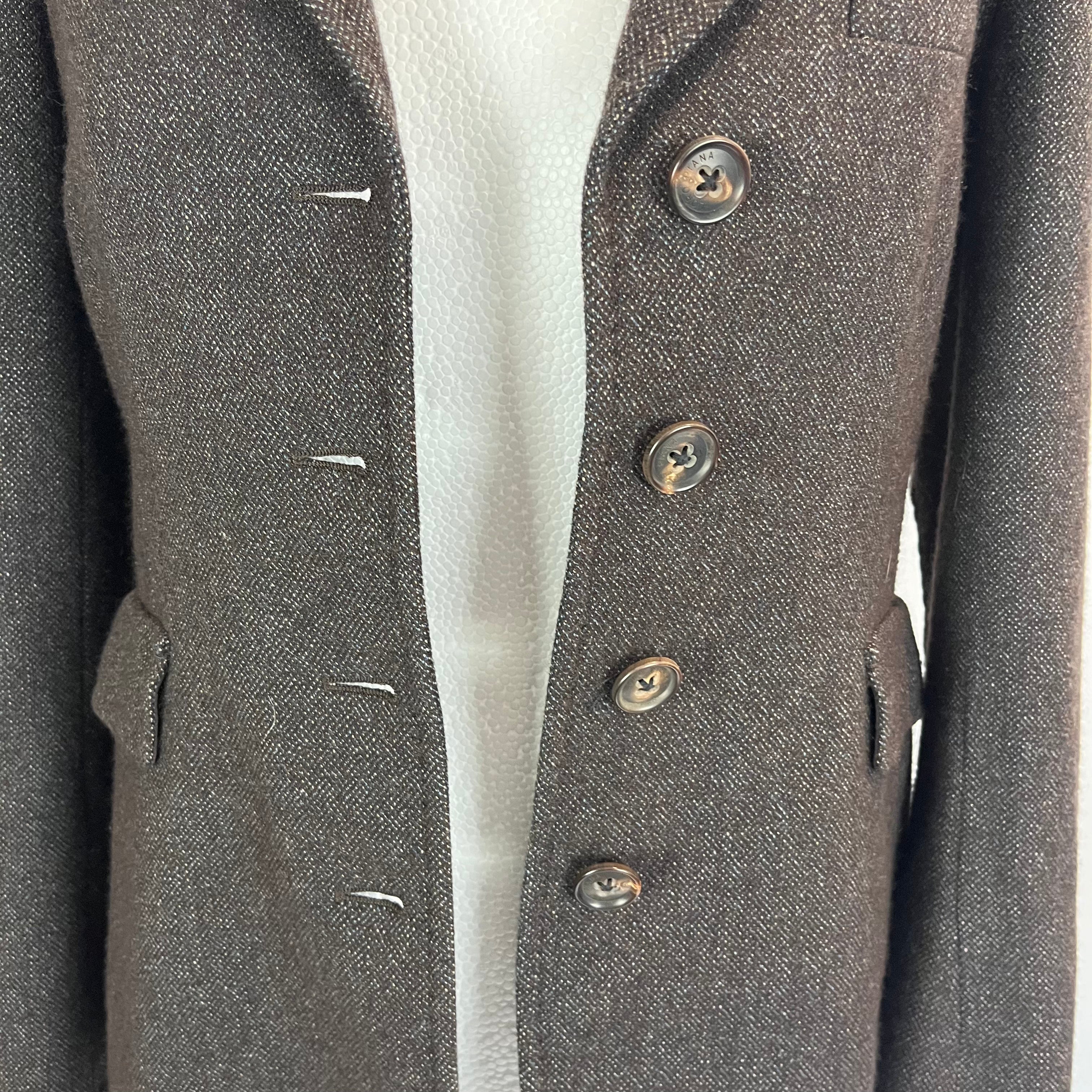 Loro Piana £3000 Chocolate Birds Eye Cashmere Jacket S