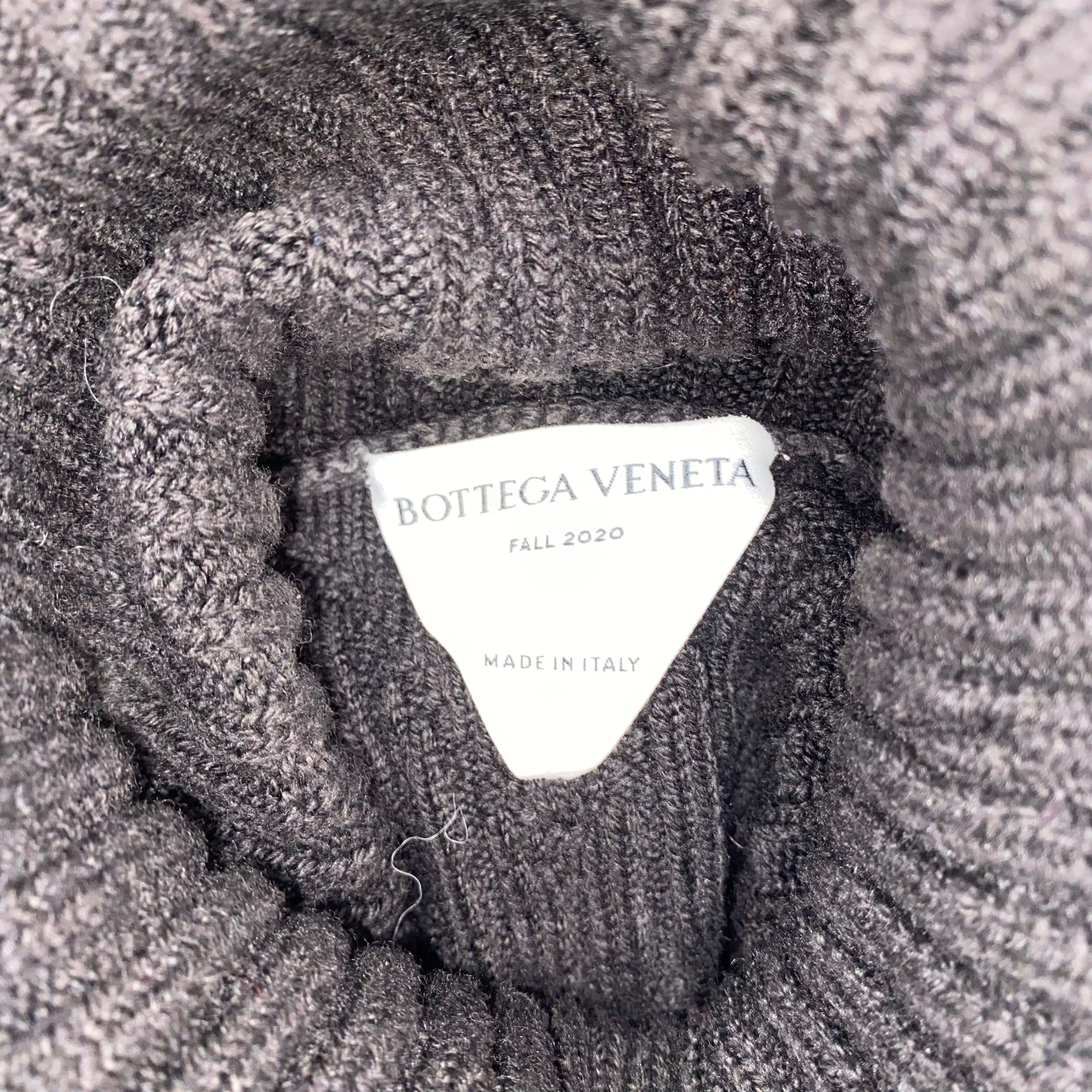 Bottega Veneta £725 Black Thick Rib Polo Neck Cutaway Sweater XS/S/M
