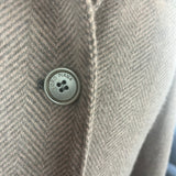 Loro Piana Taupe & Grey Herringbone Knit Cashmere Jacket S