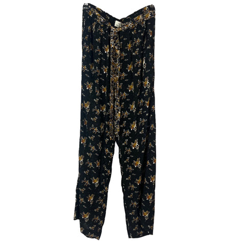 Stella Forest £200 Black Floral Viscose Pull-On Pants XS