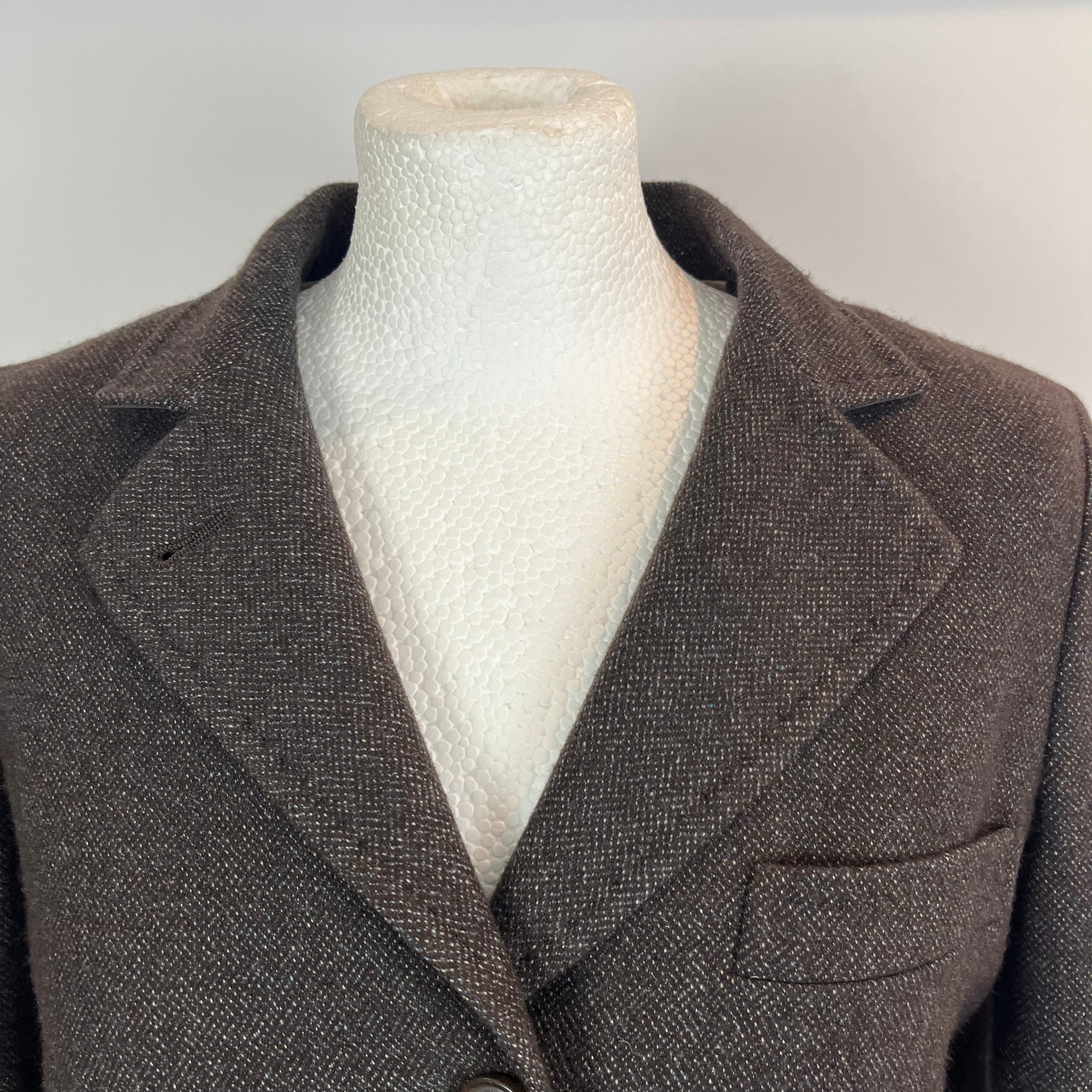 Loro Piana £3000 Chocolate Birds Eye Cashmere Jacket S