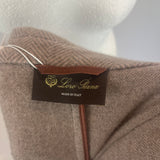 Loro Piana Taupe & Grey Herringbone Knit Cashmere Jacket S