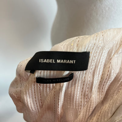Isabel Marant Brand New Cream Lurex Stripe Silk Mix Midi Dress S