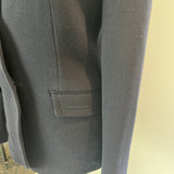 Loro Piana Navy Wool Crepe Topstitched Jacket M