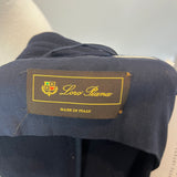 Loro Piana Navy Wool Crepe Topstitched Jacket M