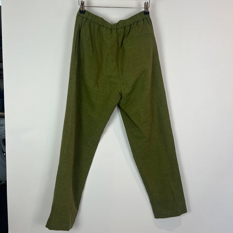 Pomandere Apple Green Linen & Cotton Pull-On Pants XS