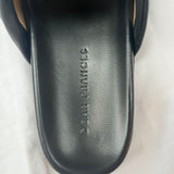 Dear Frances £390 Black Knotted Leather Tye Flatbed Slides 37