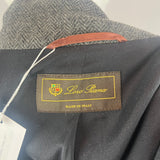 Loro Piana Charcoal Herringbone Cashmere Jacket S