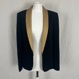 Rag & Bone Black Crepe & Gold Brocade Tuxedo Jacket S