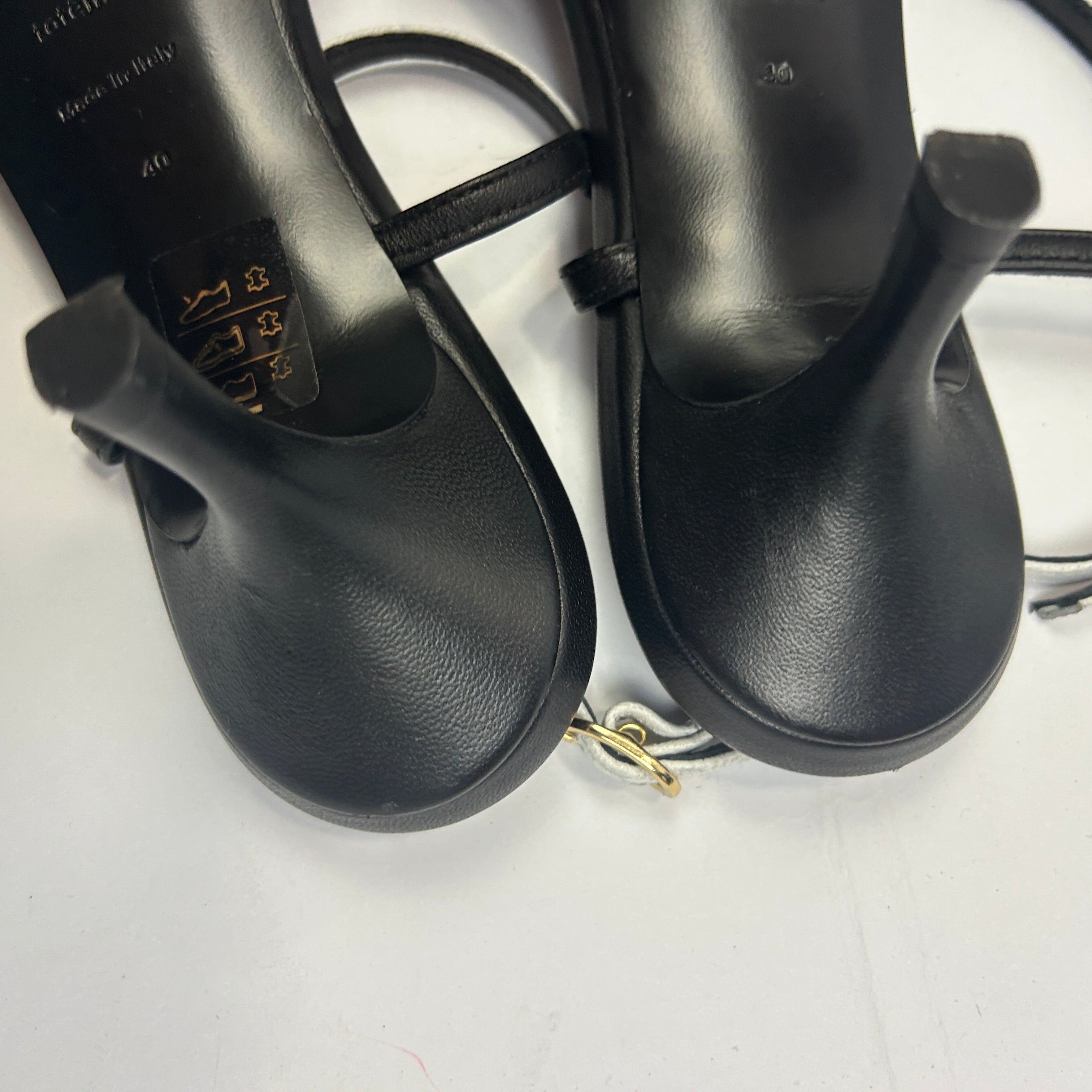 Toteme £430 Black & White Bicolour Strappy Sandals 40