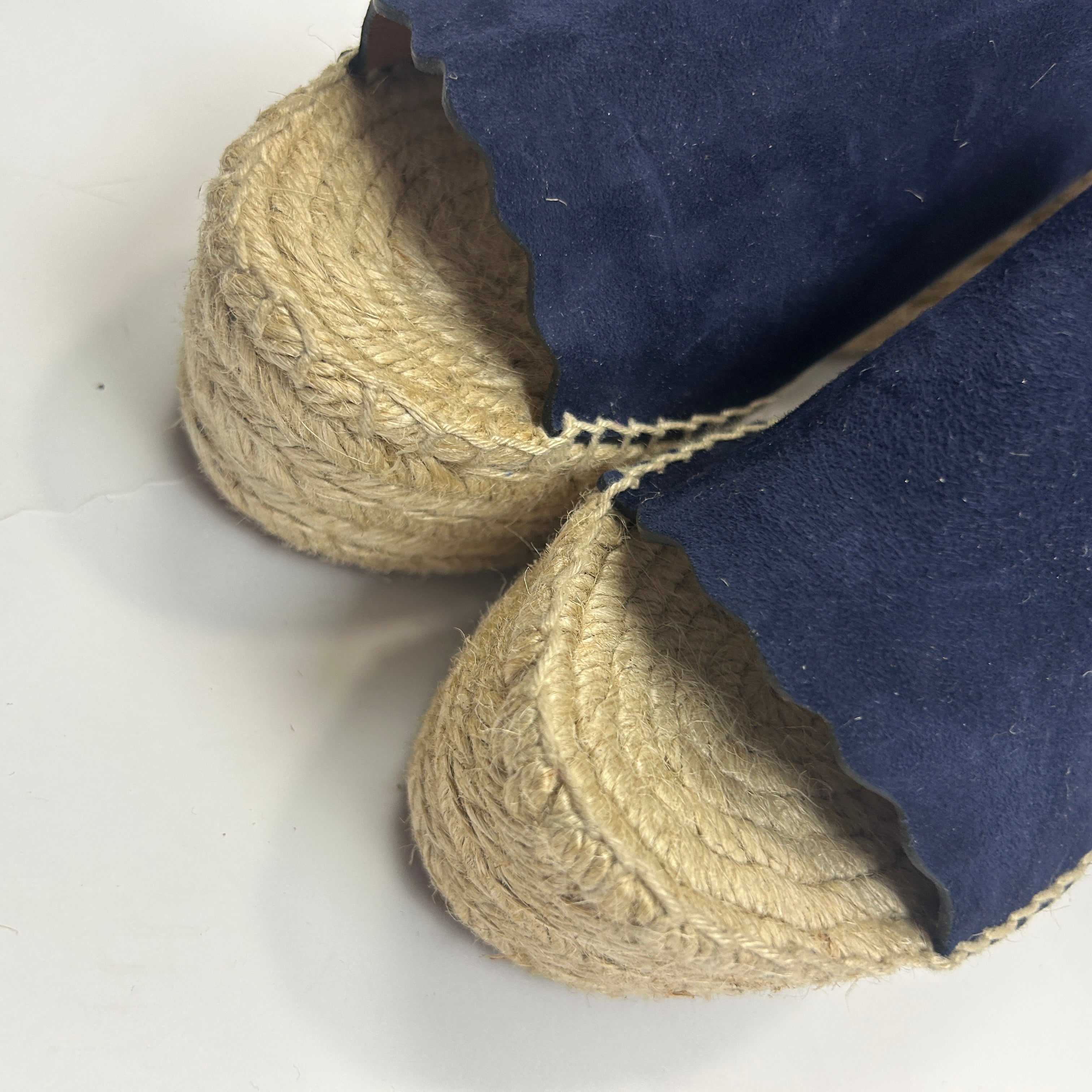 Chloe New Navy Suede Lauren Platform Espadrille Sandals 37