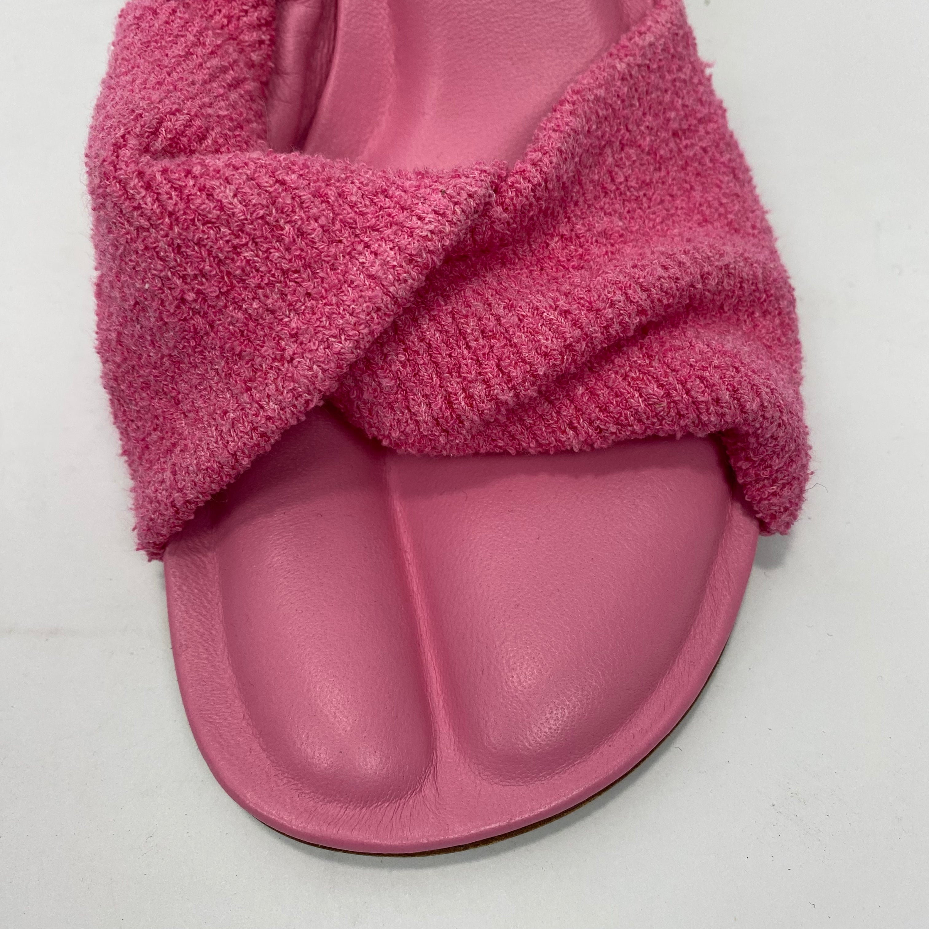 Jacquemus £585 Padded Pink Knit Mules 38
