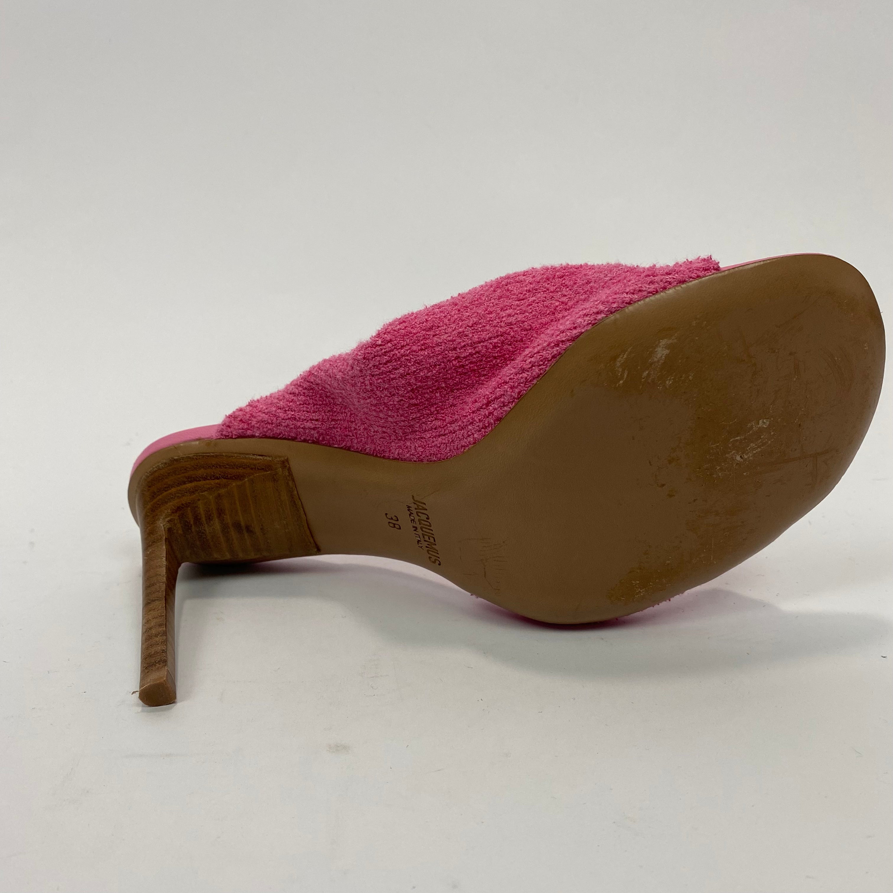 Jacquemus £585 Padded Pink Knit Mules 38