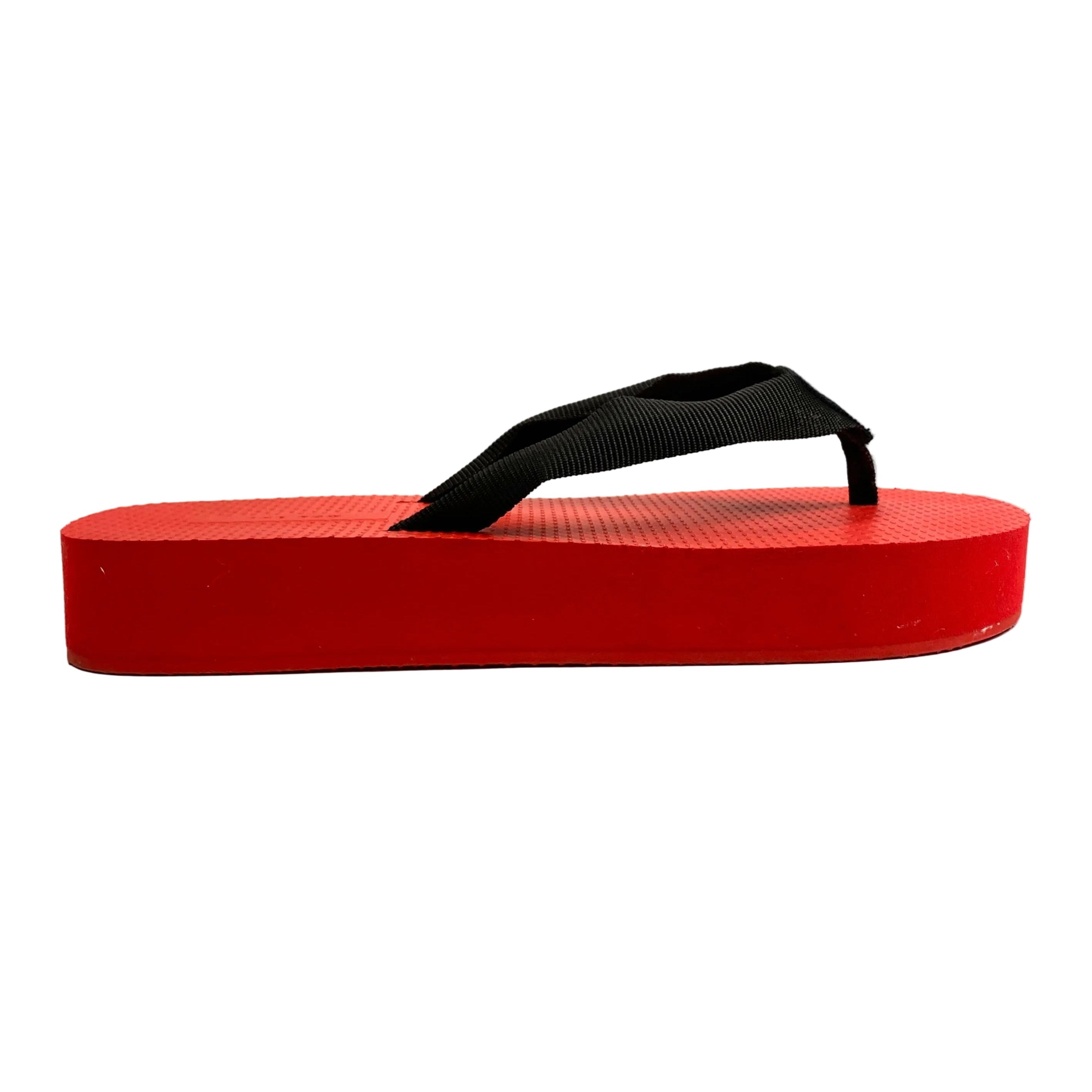 The Row £730 Black & Red Dune Platform Thongs 39