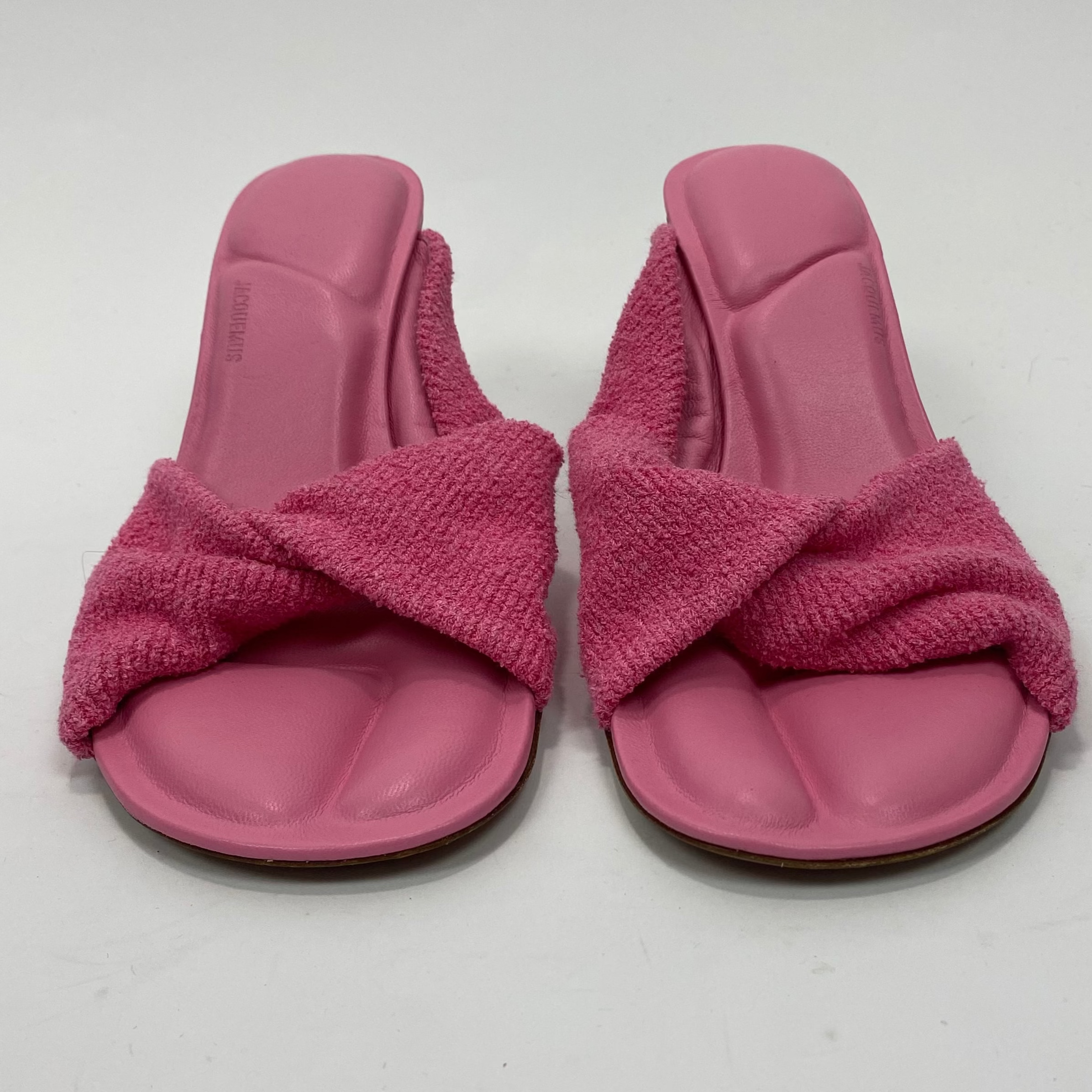 Jacquemus £585 Padded Pink Knit Mules 38