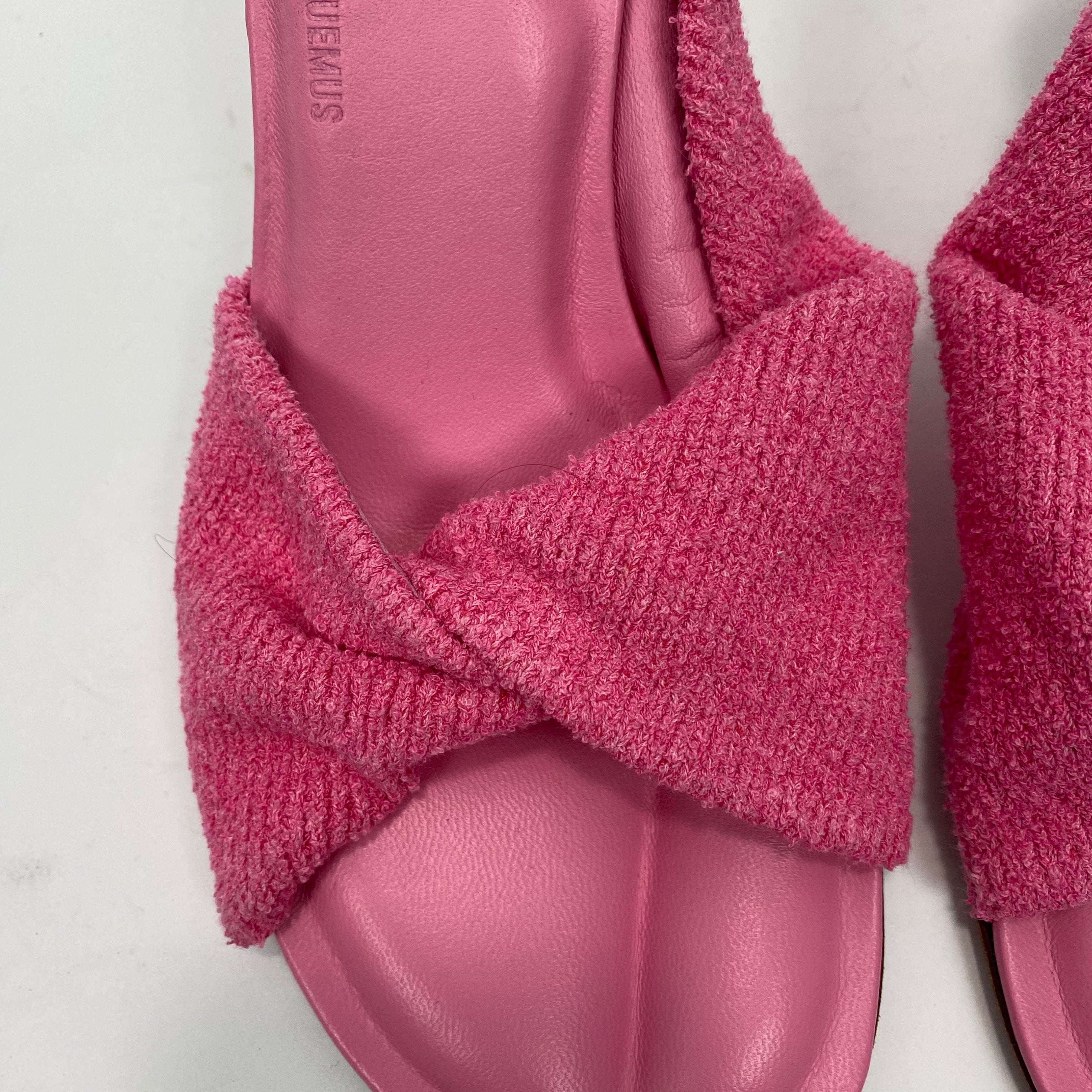 Jacquemus £585 Padded Pink Knit Mules 38