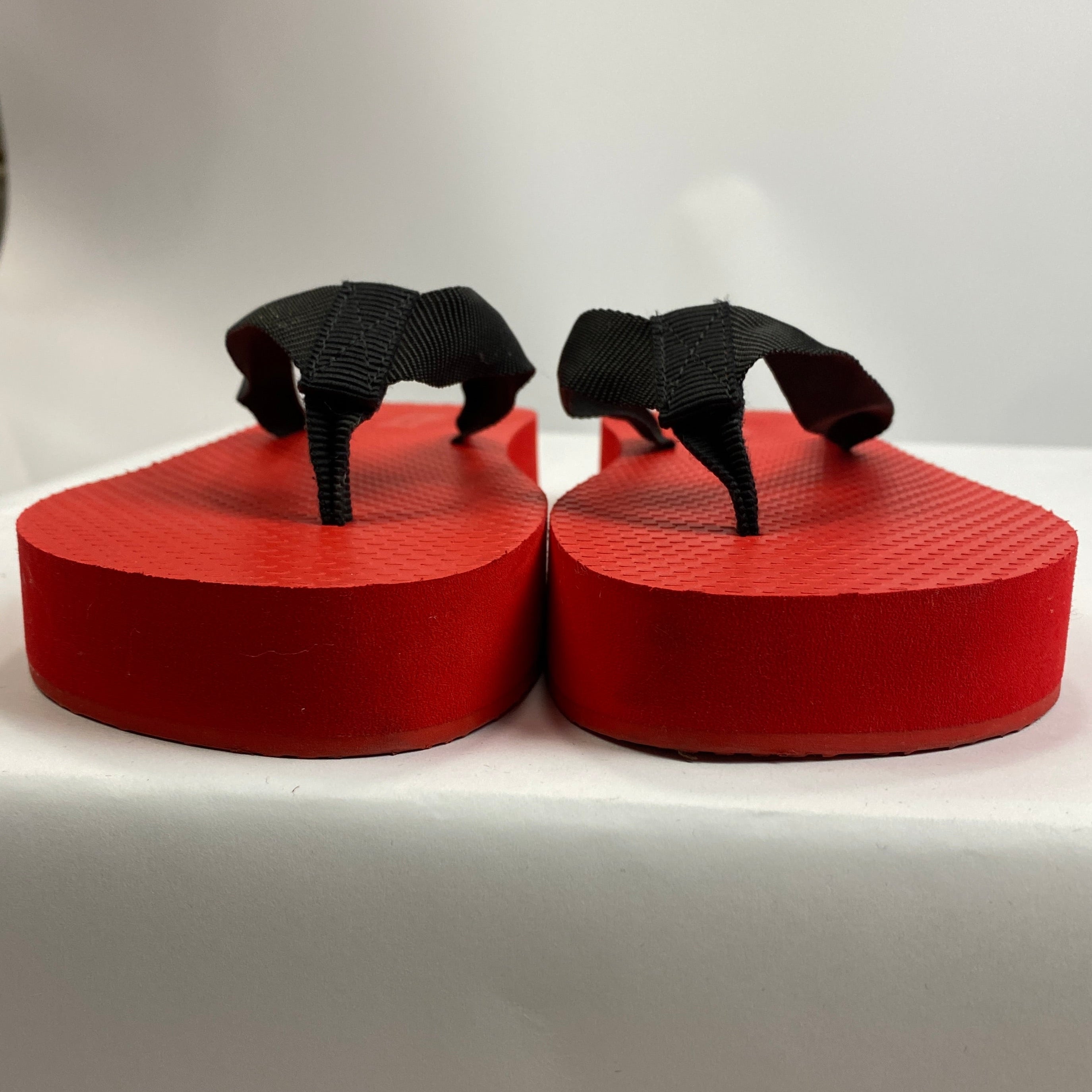 The Row £730 Black & Red Dune Platform Thongs 39