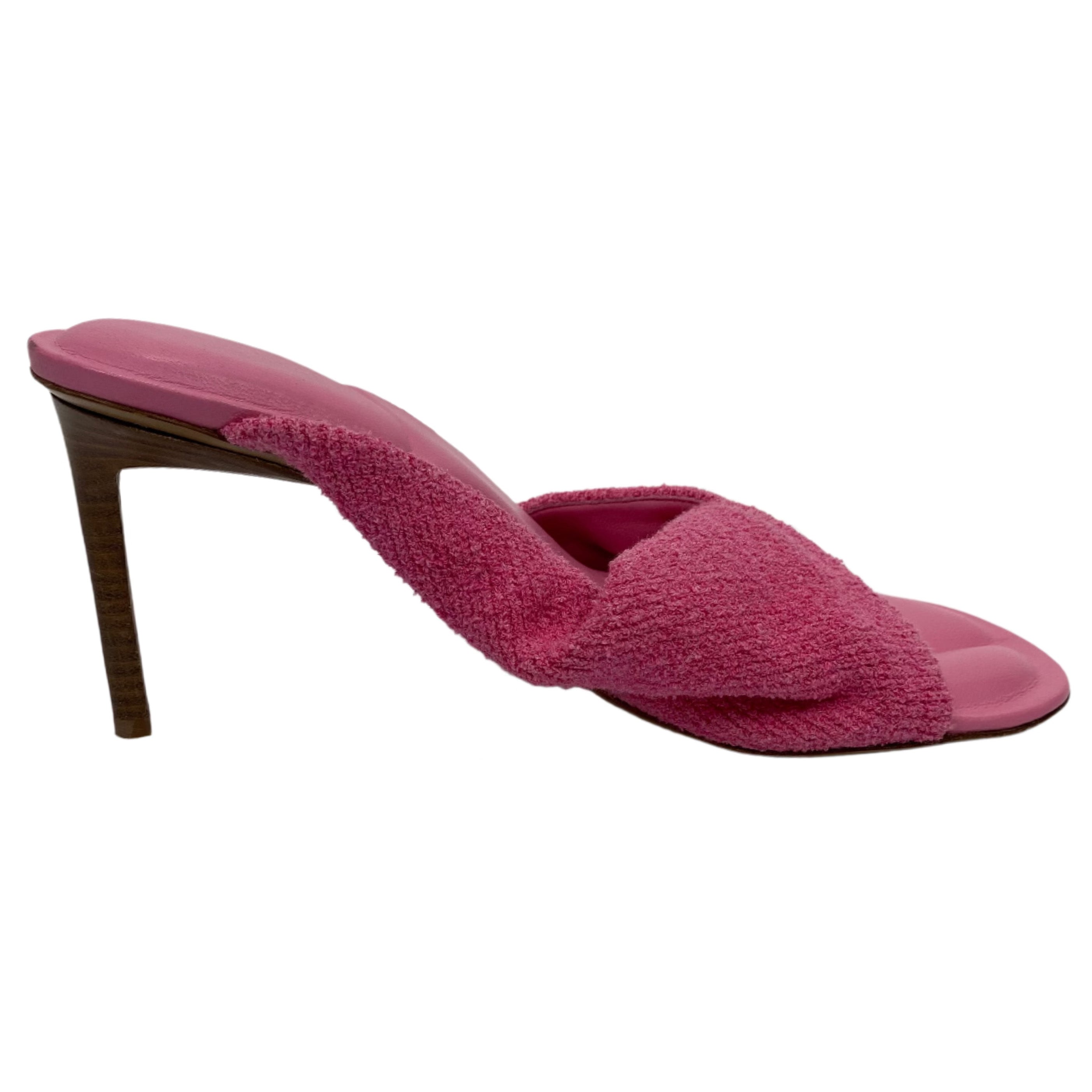 Jacquemus £585 Padded Pink Knit Mules 38