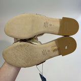 Stuart Weitzman Brand New Gold Leather Flat Sandals 37