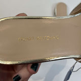 Stuart Weitzman Brand New Gold Leather Flat Sandals 37