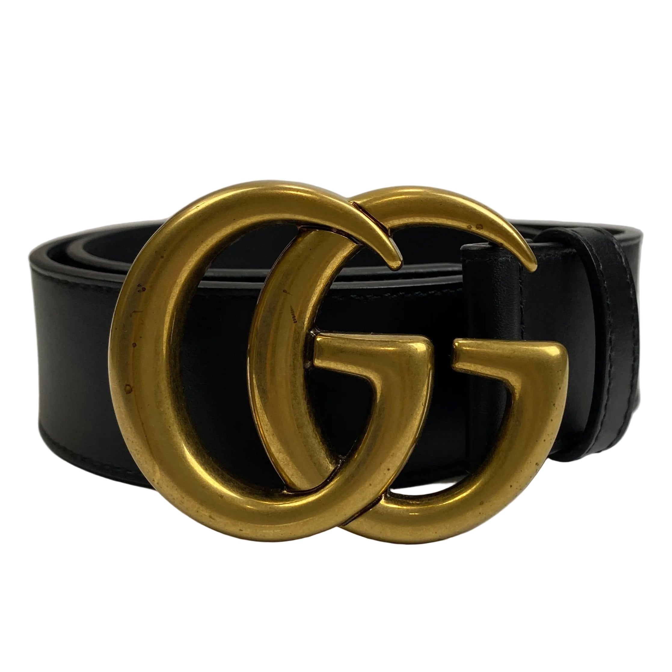 Gucci £430 Black Leather GG Marmont Belt XS