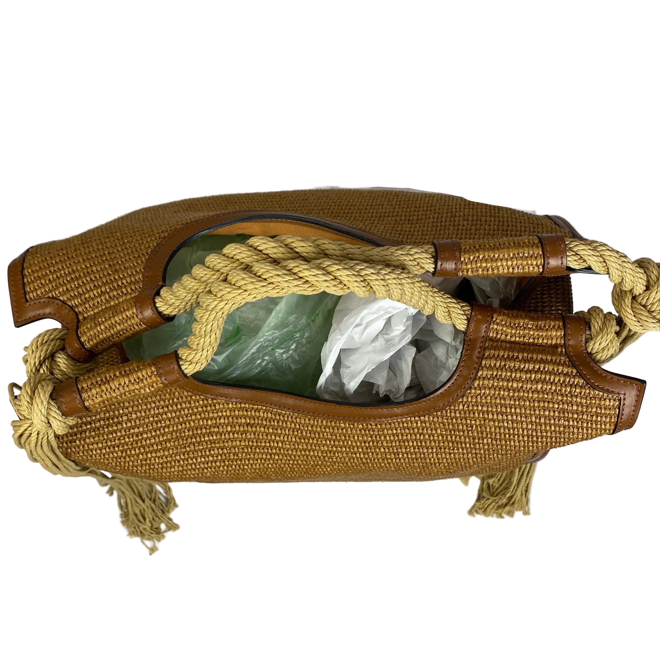 Marni Large Natural Fringed Marcel Raffia Tote Bag