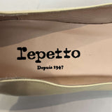 Repetto Cream Patent Leather Block Heel Pumps 39.5