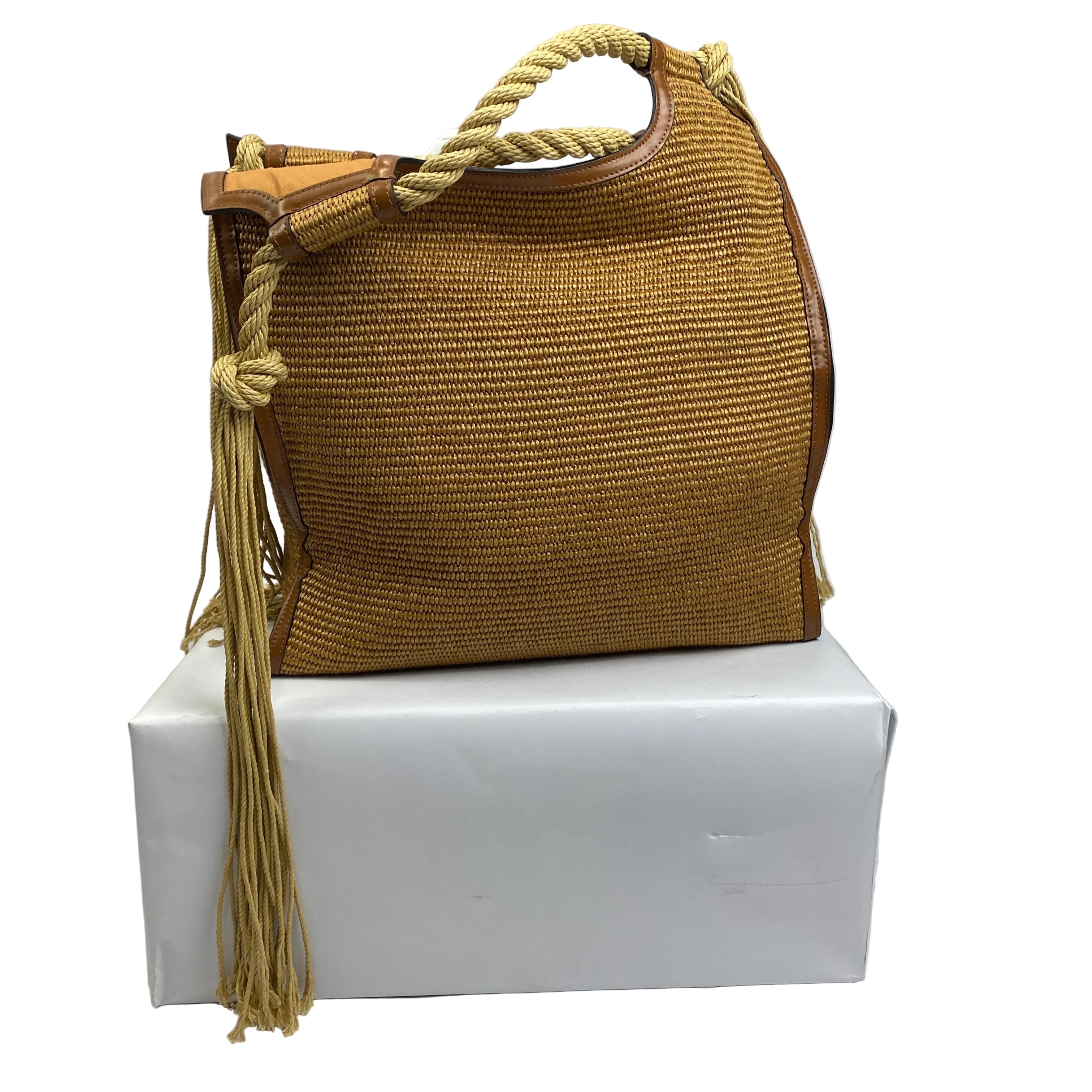 Marni Large Natural Fringed Marcel Raffia Tote Bag