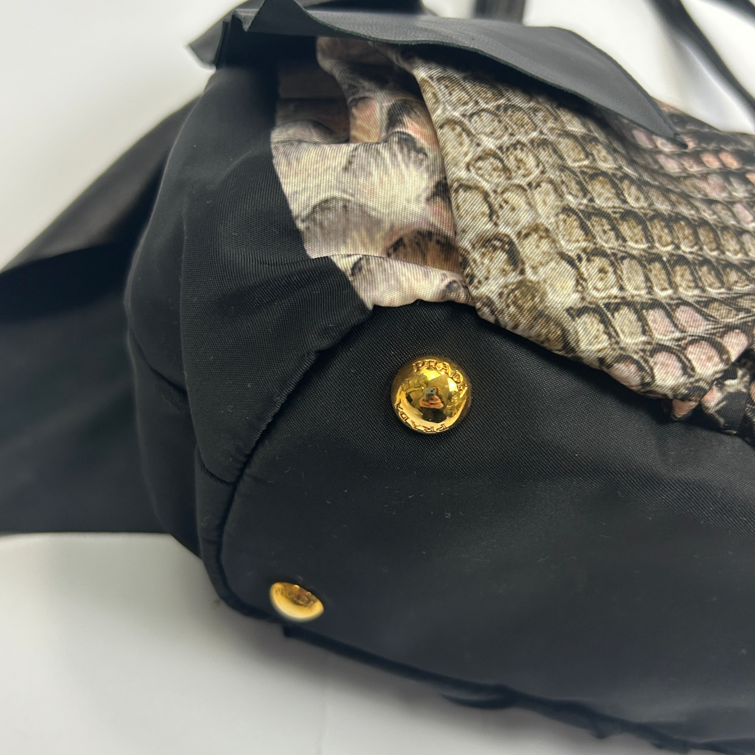 Prada New Tessuto Pitone Bow Shoulderbag