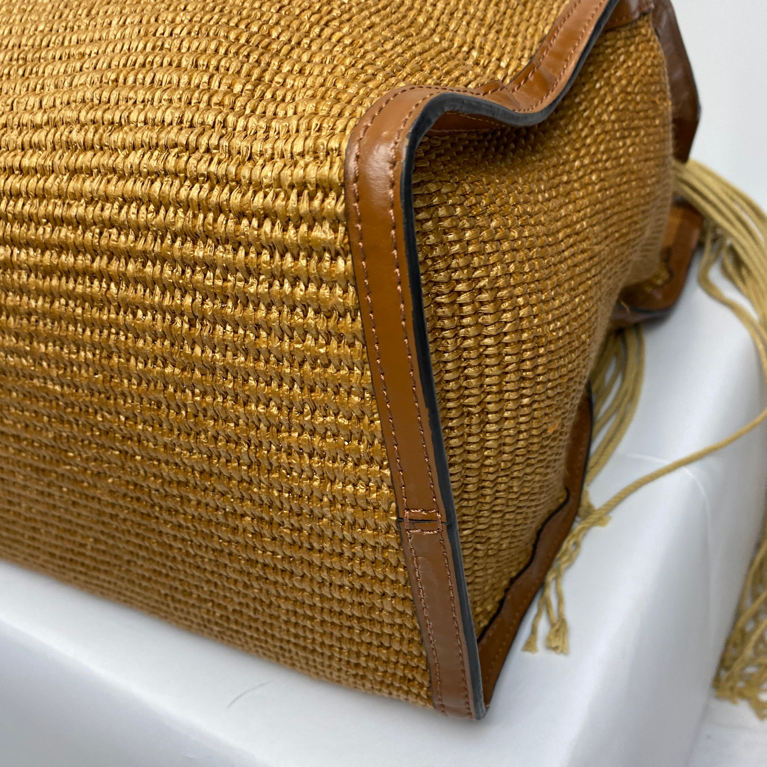 Marni Large Natural Fringed Marcel Raffia Tote Bag