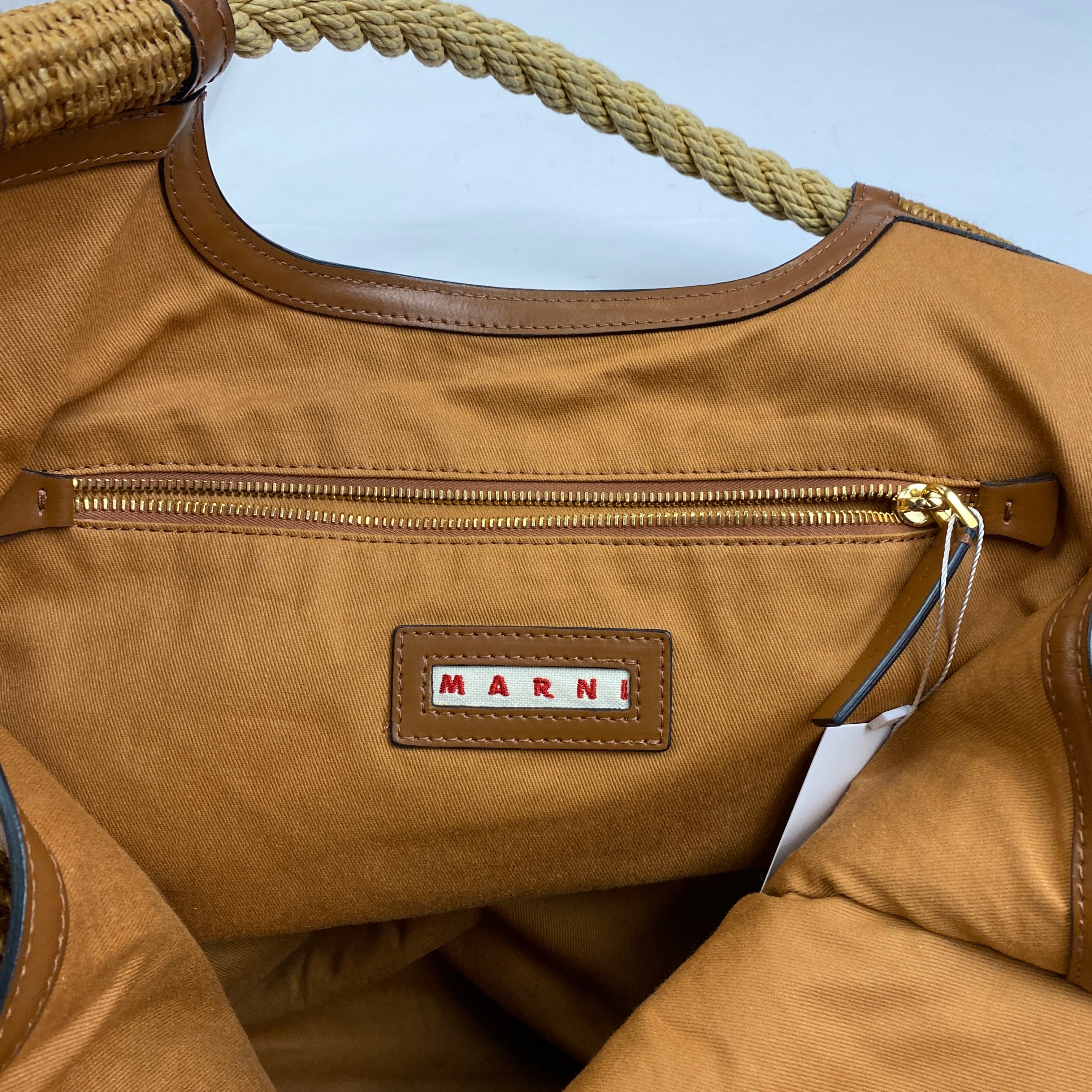 Marni Large Natural Fringed Marcel Raffia Tote Bag
