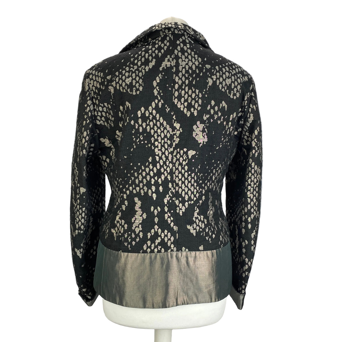 Issey Miyake £1100 Black & Pewter Jacquard Jacket S
