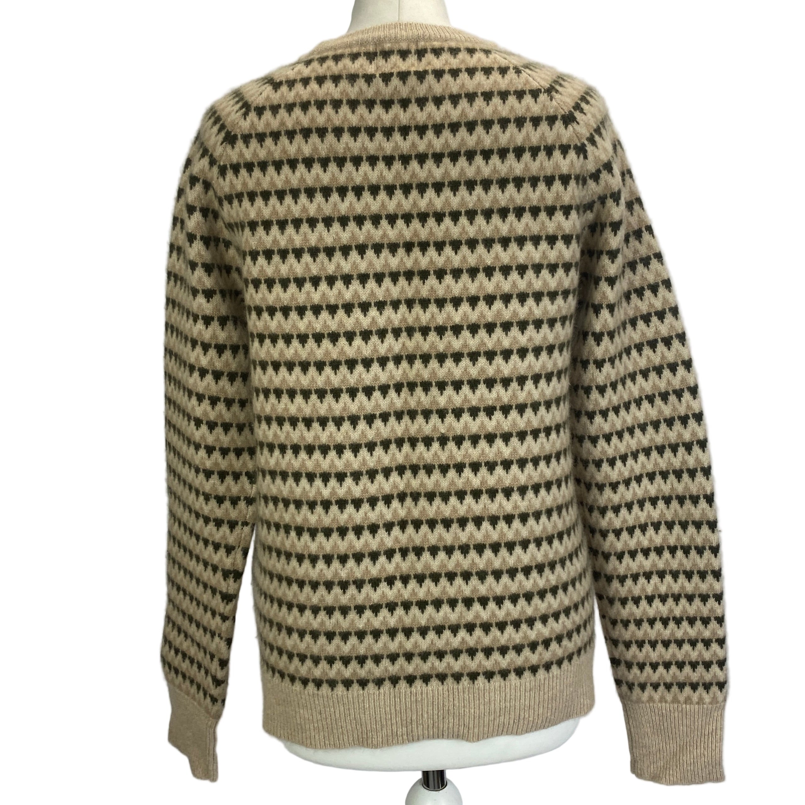 Madeleine Thompson Cream Intarsia Knit Cashmere Sweater M