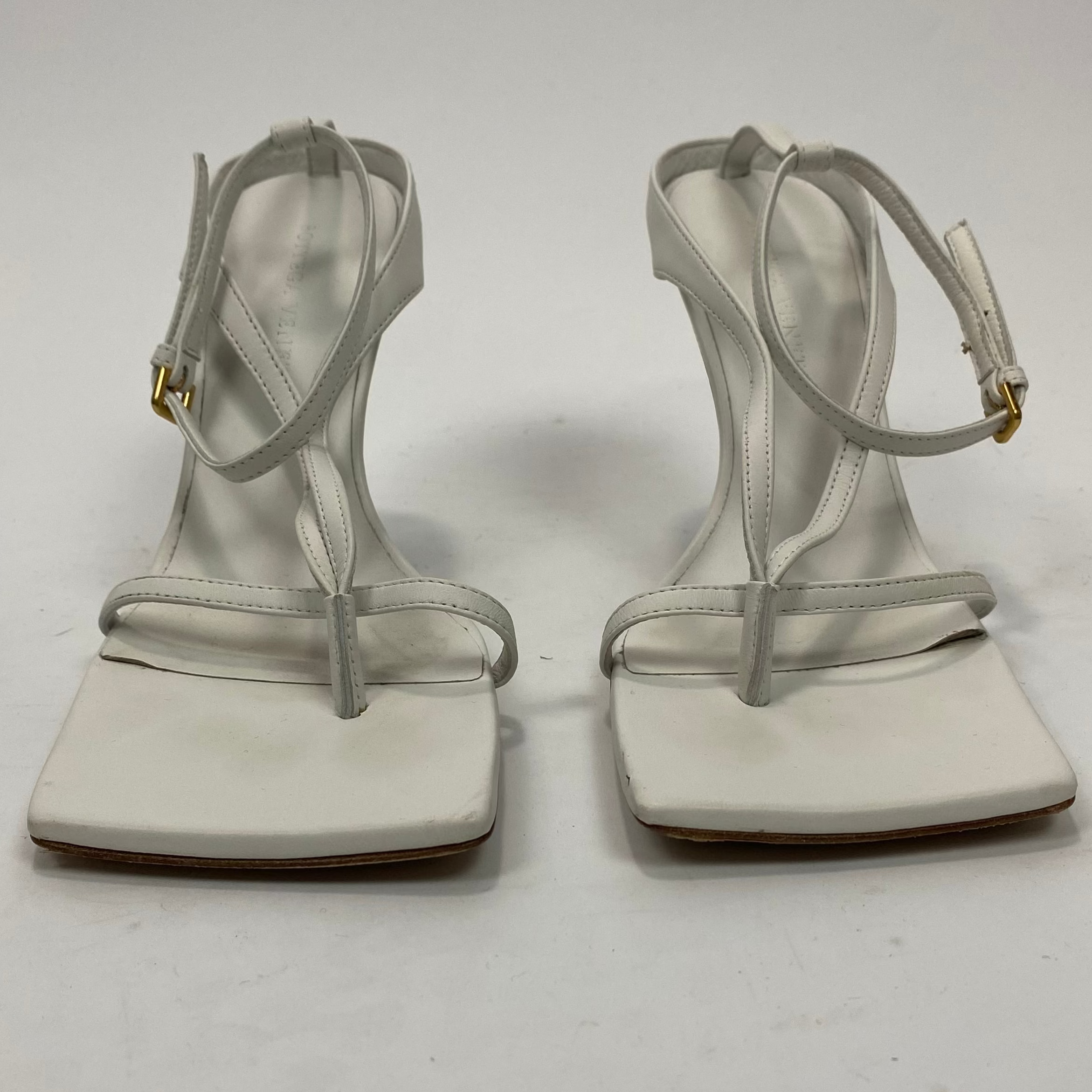 Bottega Veneta £710 Optic White Ankle Strap Sandals 38